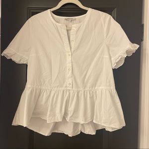 Madewell white ruffle top